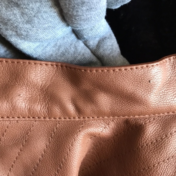 Sebby brown faux leather, black faux fur with gray hoodie jacket size L Juniors - Picture 11 of 15